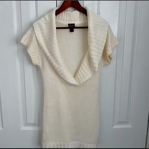 Cream Tunic Length Sweater